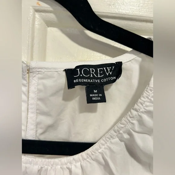 J Crew Hyacinth Top in Cotton Poplin in White Size Medium NWOT - Picture 4 of 8